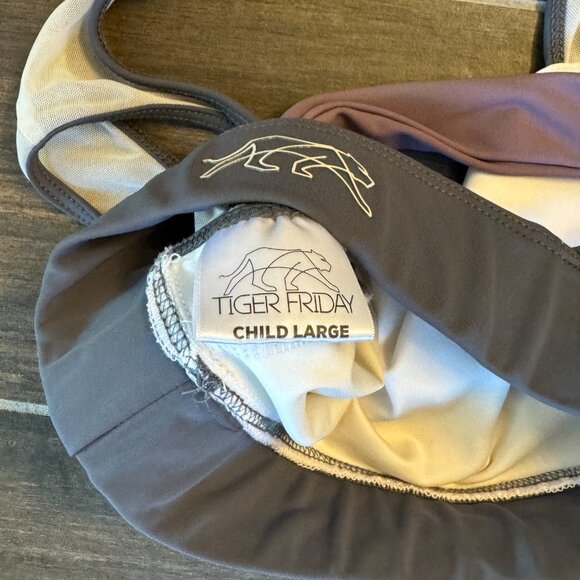 Tiger Friday Sport Bra Dance Top - Gray, White, Purple - Child Large - Picture 3 of 3